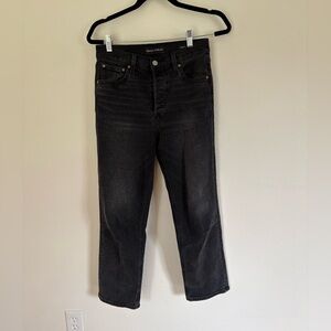 Denim Forum Aritzia The Arlo High Rise Straight 28L Black Jeans